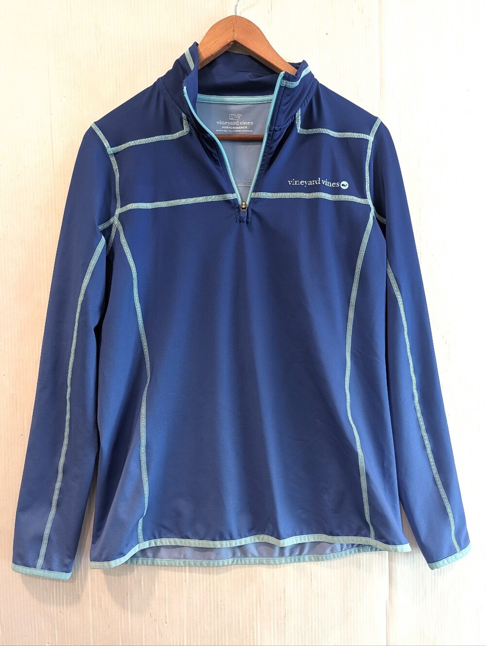 VINEYARD VINES Performance Women's Ombre Blue 1/4 Zip Athletic Jacket